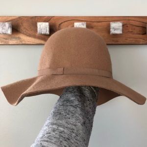 Brown Felt Wide Brim Hat